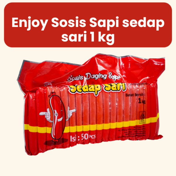 ENJOY SOSIS SAPI SEDAP SARI 1KG ISI 52